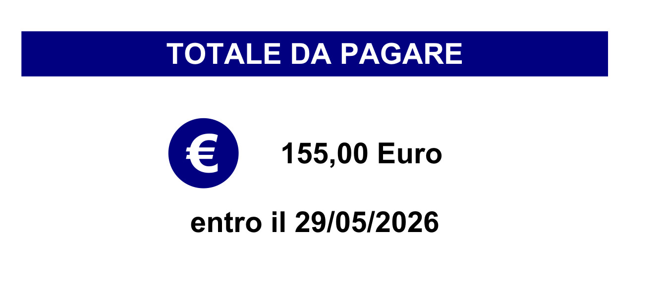 Importo totale da pagare e data di scadenza