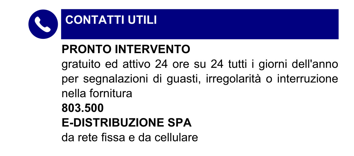 Numero di pronto intervento del distributore